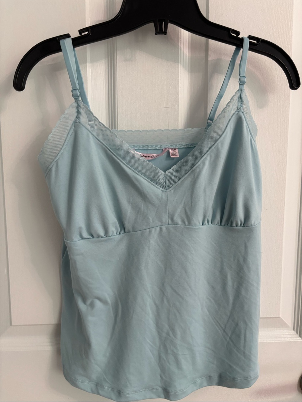 La Vie en Rose Light Blue Lace Trim Camisole NWOT